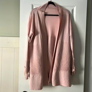 Lululemon Sit in Lotus merino sweater wrap size 12 blush